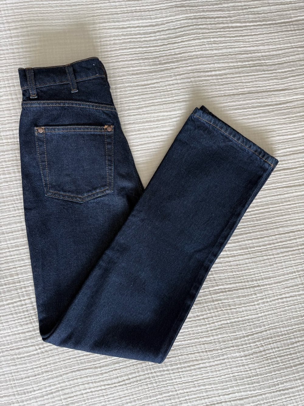 NWOT Reformation Cowboy High Rise Straight LONG Jeans - Size 24 Dark Blue
